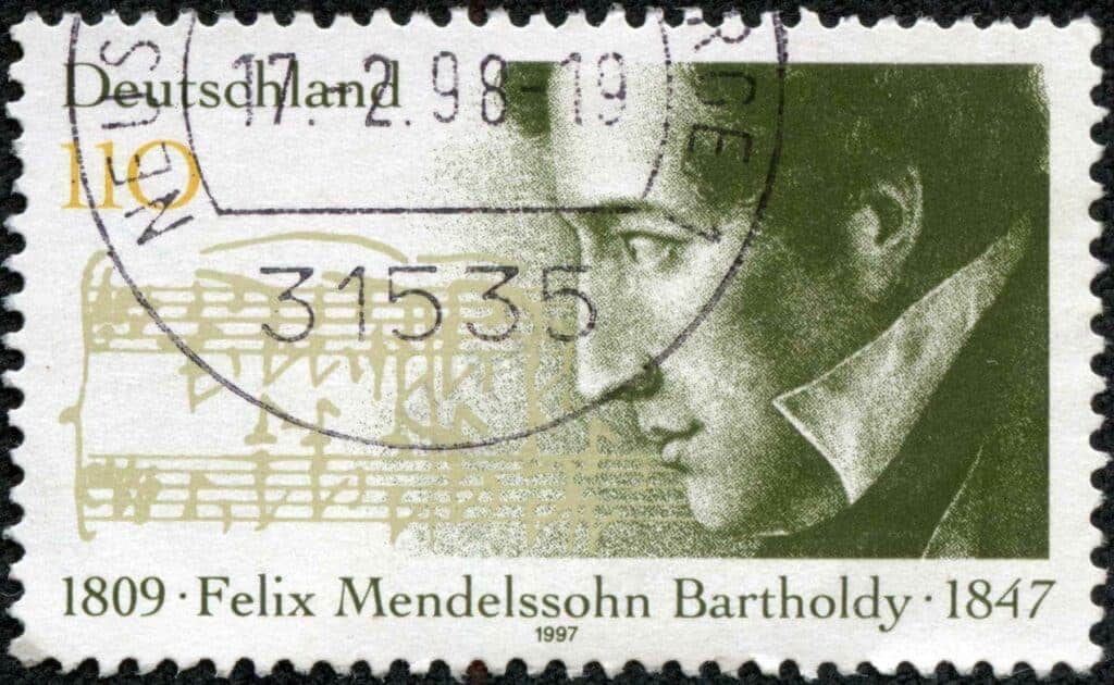 Image of Felix Mendelssohn on stamp